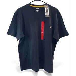 Caterpillar NWT Mens Black Short Sleeve Crew Neck Pocket T-Shirt, M, New
